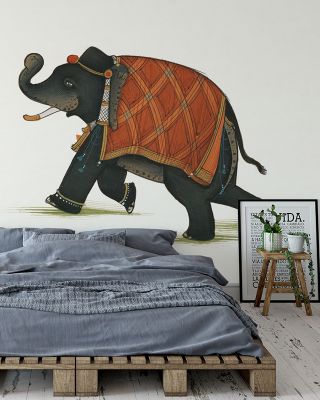 India Elephant II Light Scenic Wallpaper