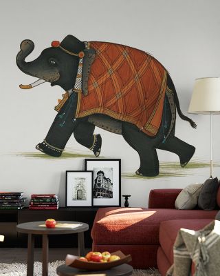 India Elephant II Light Scenic Wallpaper