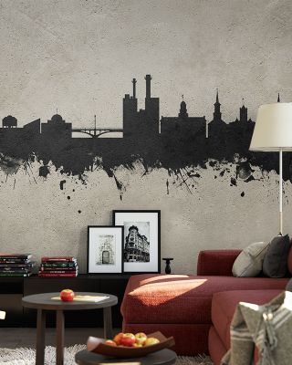 Iowa City Skyline Concrete Wallpaper