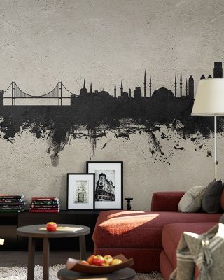 Istanbul Turkey Skyline Concrete Wallpaper