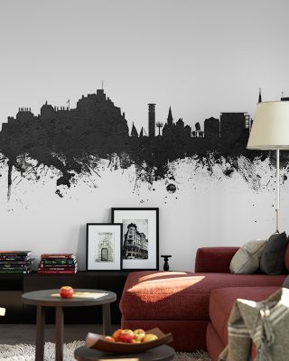 Jersey Channel Islands Skyline Black & White Wallpaper