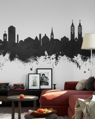 Kassel Germany Skyline Black & White Wallpaper