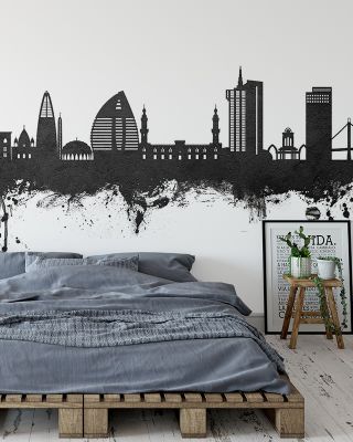 Khartoum Sudan Skyline Black & White Wallpaper