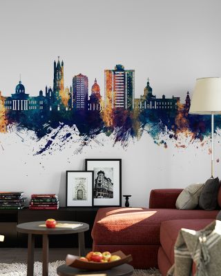 Kingston Canada Skyline Blue & Bronze Wallpaper