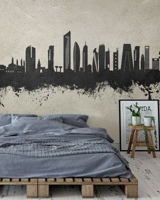 Kuwait City Skyline Concrete Wallpaper