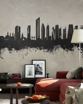 Kuwait City Skyline Concrete Wallpaper