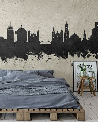 Ljubljana Slovenia Skyline Concrete Wallpaper