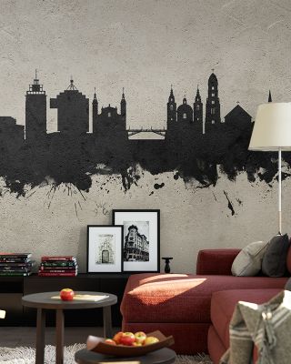 Ljubljana Slovenia Skyline Concrete Wallpaper