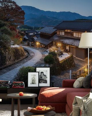 Magome Town at Night Scenic Wallpaper
