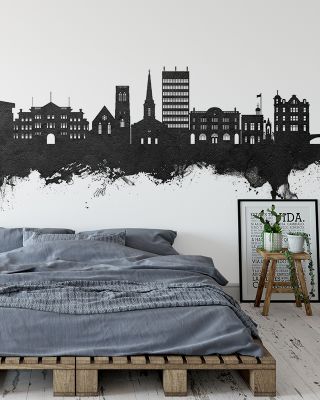 Maidstone England Skyline Black & White Wallpaper