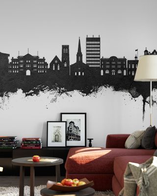Maidstone England Skyline Black & White Wallpaper