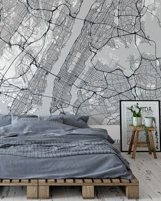 Map of Manhattan Abstract Wallpaper