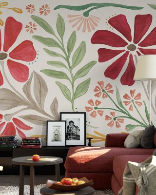 Modern Petals Abstract Wallpaper