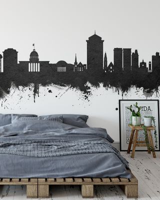 Montgomery Alabama Skyline Black & White Wallpaper