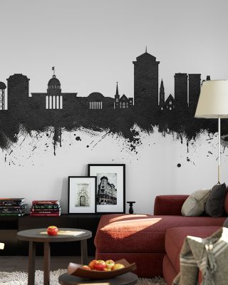 Montgomery Alabama Skyline Black & White Wallpaper