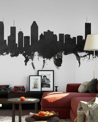 Montreal Canada Skyline Black & White Wallpaper