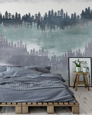 Mountainscape Blush Scenic Wallpaper