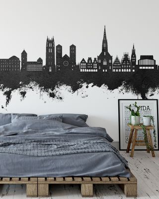 Münster Germany Skyline Black & White Wallpaper