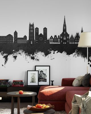 Münster Germany Skyline Black & White Wallpaper