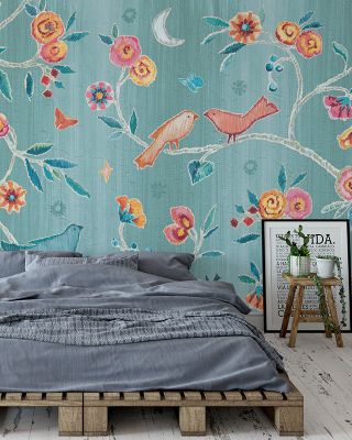 My Bohemian Life Love Blue Abstract Wallpaper