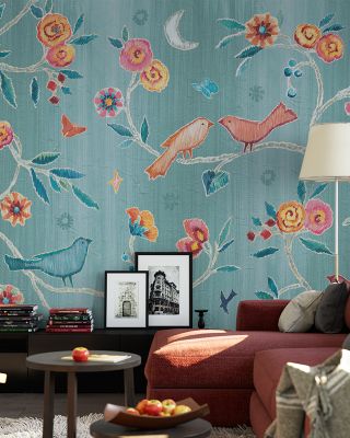 My Bohemian Life Love Blue Abstract Wallpaper