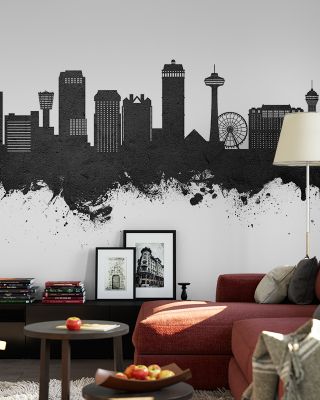 Niagara Falls Skyline Black & White Wallpaper