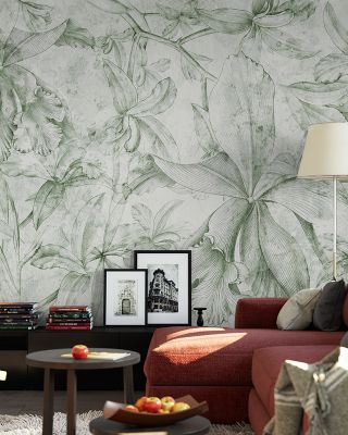 Orchids Sketchee Floral Wallpaper