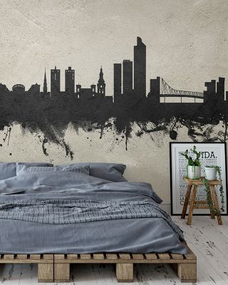 Oslo Skyline Concrete Wallpaper