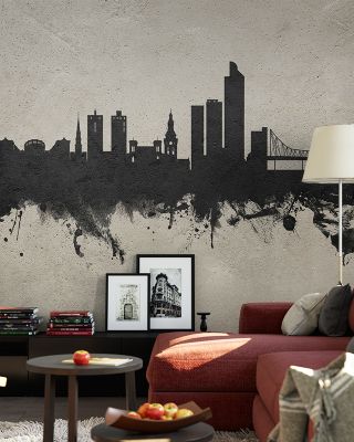 Oslo Skyline Concrete Wallpaper