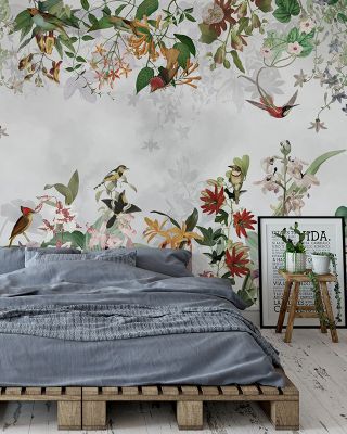 Paradise View Vivid Grey Scenic Wallpaper