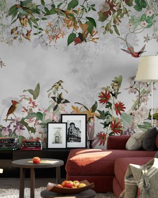 Paradise View Vivid Grey Scenic Wallpaper