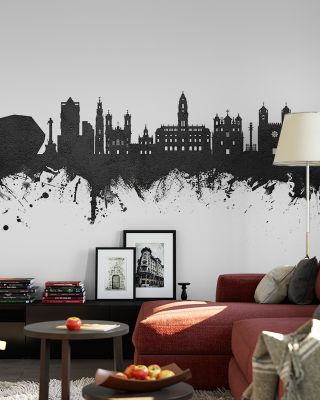 Porto Portugal Skyline Black & White Wallpaper