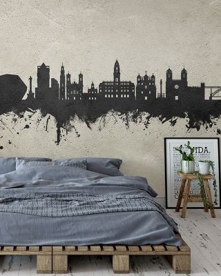 Porto Portugal Skyline Concrete Wallpaper