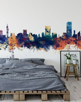 Pretoria South Africa Skyline Blue & Bronze Wallpaper