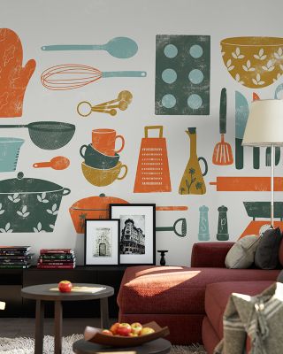 Retro Kitchen Map Abstract Wallpaper