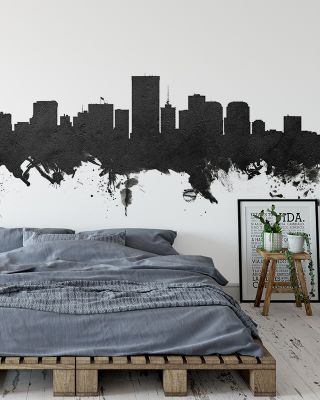 Richmond Virginia Skyline Black & White Wallpaper