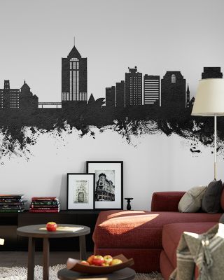 Roanoke Virginia Skyline Black & White Wallpaper