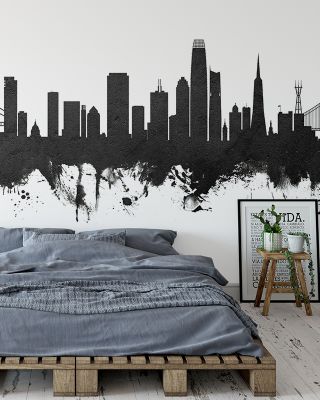 San Francisco Skyline Black & White Wallpaper