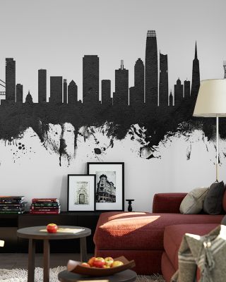 San Francisco Skyline Black & White Wallpaper
