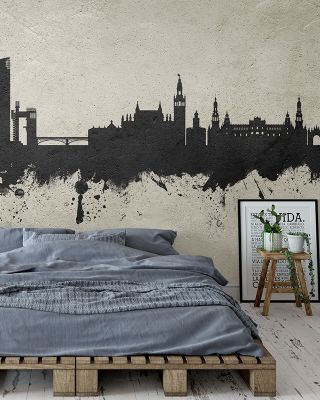 Sevilla Skyline Concrete Wallpaper
