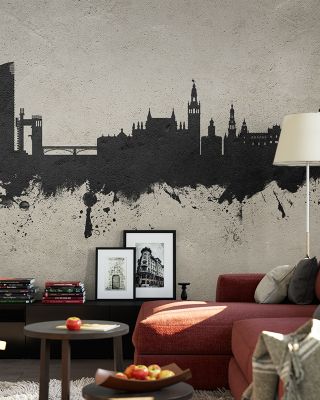 Sevilla Skyline Concrete Wallpaper