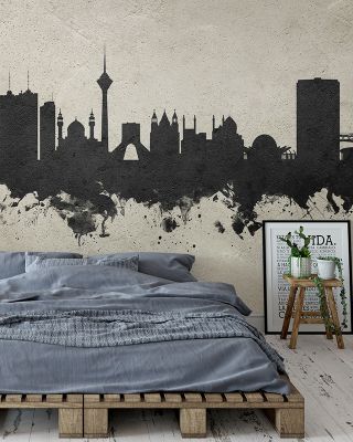 Tehran Iran Skyline Concrete Wallpaper