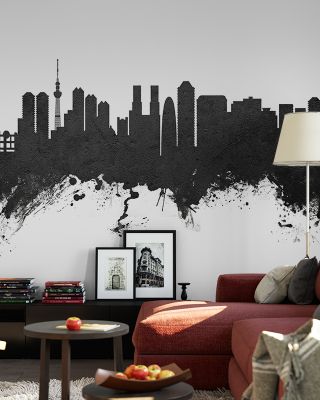 Tokyo Japan Skyline Black & White Wallpaper