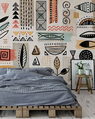 Tribal Tones Abstract Wallpaper