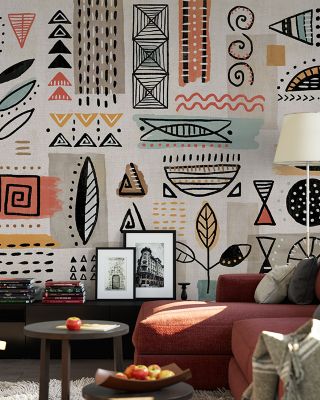 Tribal Tones Abstract Wallpaper