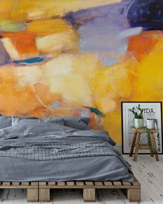 Vibrant Tangerine Abstract Wallpaper