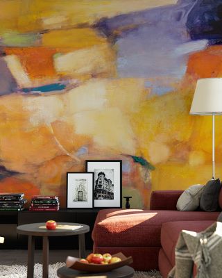 Vibrant Tangerine Abstract Wallpaper