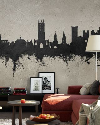 Warwick England Skyline Concrete Wallpaper