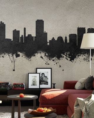 Wellington New Zealand Skyline Concrete Wallpaper