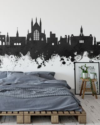 Winchester England Skyline Black & White Wallpaper